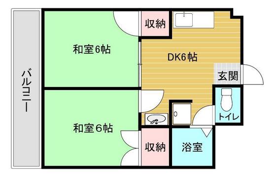 岡山市中区門田屋敷のマンションの間取り