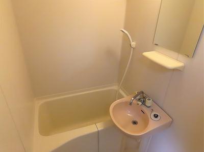 バス・シャワールーム　洗面台とユニット式のお風呂です