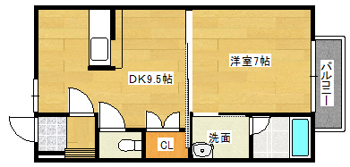 広島市西区高須台のアパートの間取り