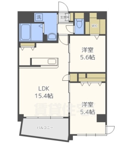 福岡市博多区春町のマンションの間取り