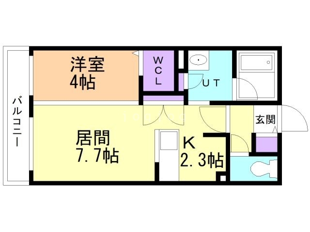 札幌市中央区南十七条西のマンションの間取り