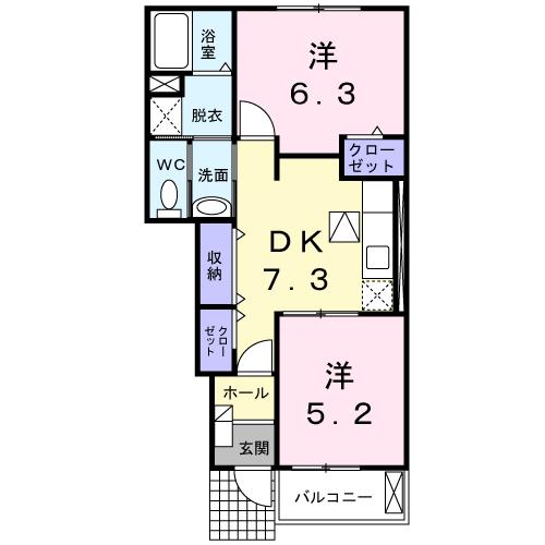 センターヴィラ・ＩＳ　Ａの間取り