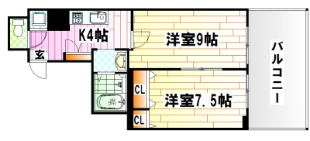 【広島市西区観音町のマンションの間取り】