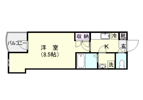 【鹿児島市荒田のマンションの間取り】