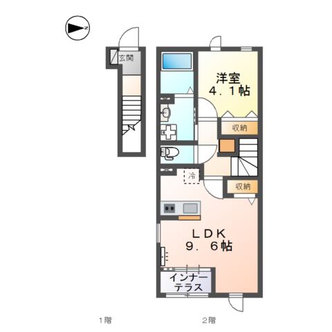 姫路市勝原区山戸のアパートの間取り