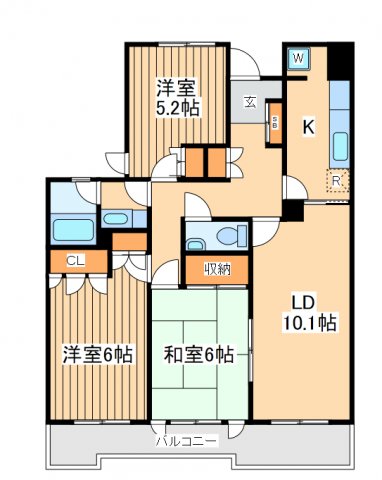 海老名市柏ケ谷のマンションの間取り