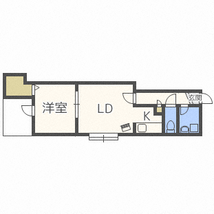 札幌市東区北四十五条東のアパートの間取り