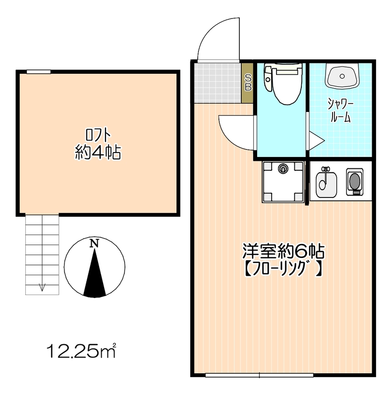 川崎市川崎区塩浜のアパートの間取り