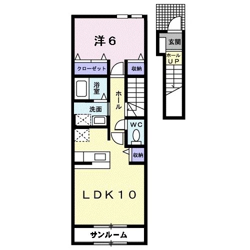 敦賀市木崎のアパートの間取り