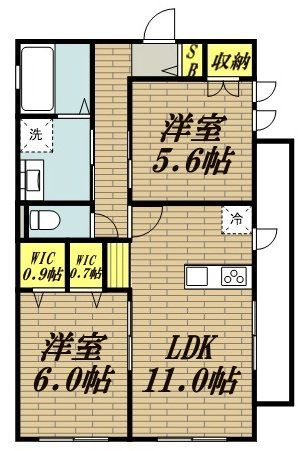 相模原市緑区東橋本のアパートの間取り