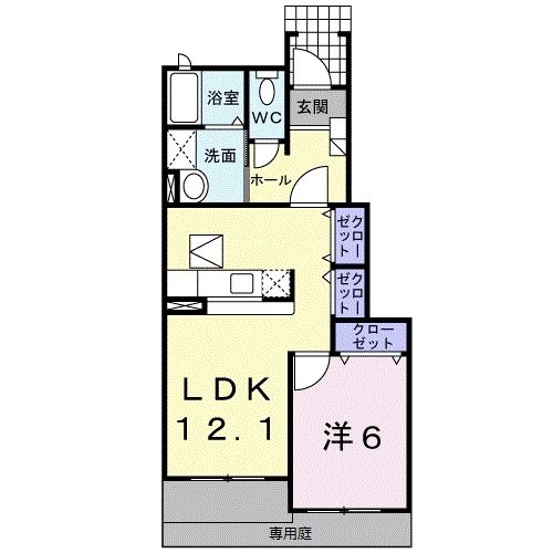 御坊市藤田町吉田のアパートの間取り