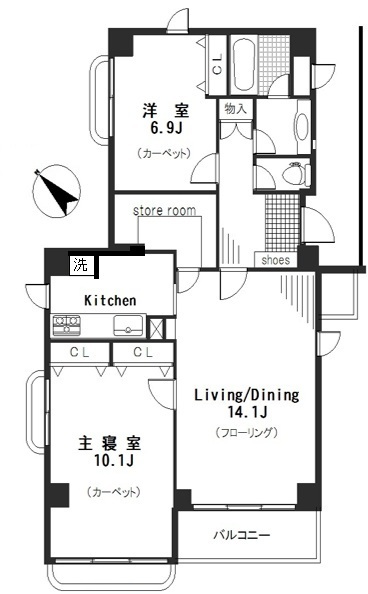 上野毛ホームの間取り