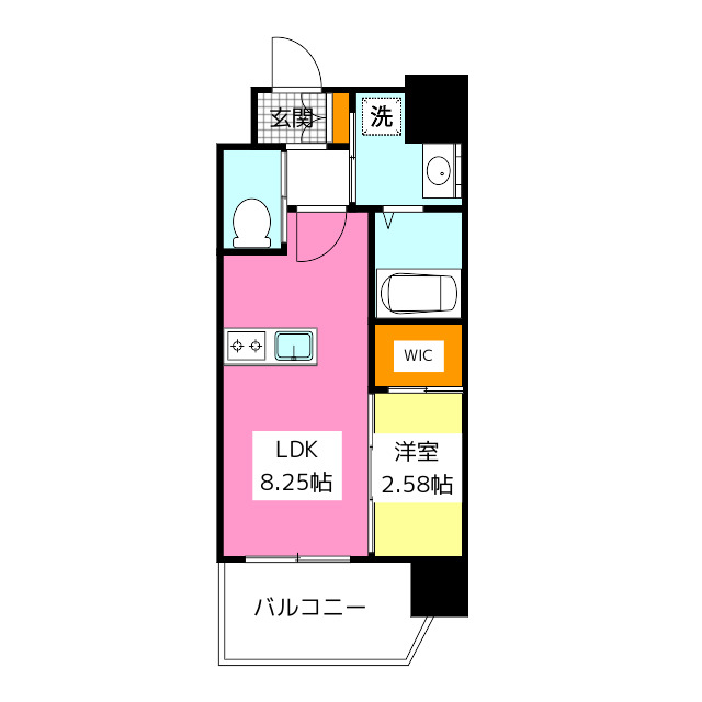 福岡市博多区竹下のマンションの間取り