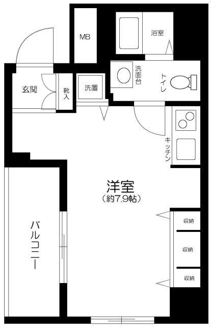 府中市清水が丘のマンションの間取り