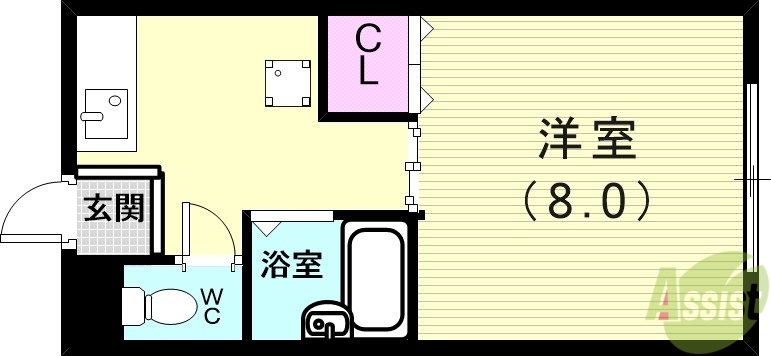 【明石市魚住町清水のアパートの間取り】