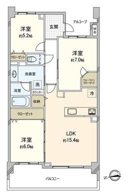 鎌倉市山崎のマンションの間取り