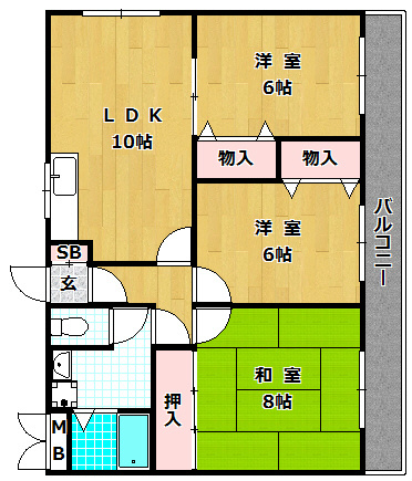 ハーモニーヒルズ藤阪の間取り