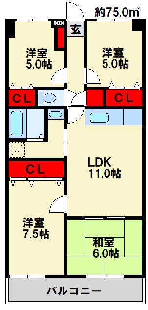 第２ヴィラソール水城の間取り