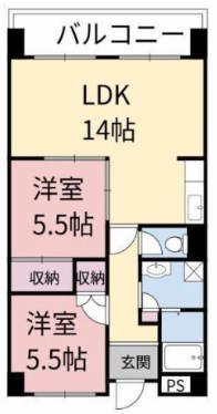 姫路市御国野町国分寺のマンションの間取り