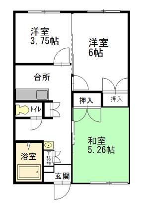 イエローハウス　3Kタイプの間取り