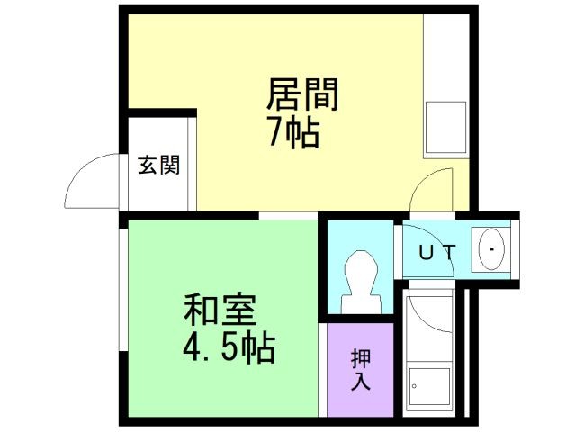 函館市本町のアパートの間取り