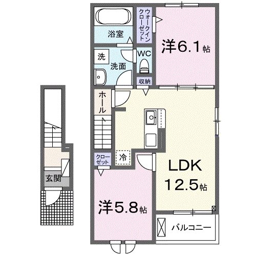 カナン樋之口Aの間取り