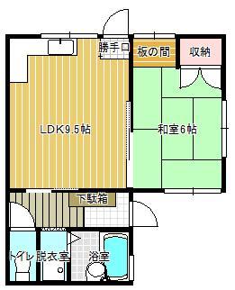 山形市南館のアパートの間取り