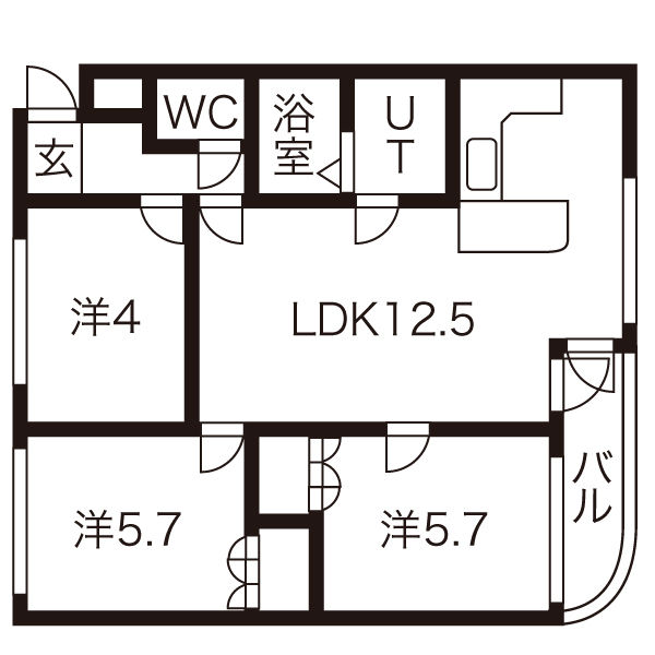 北海道札幌市中央区南七条西２１（マンション）の賃貸物件の間取り