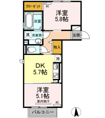 コーポラスMORIの間取り