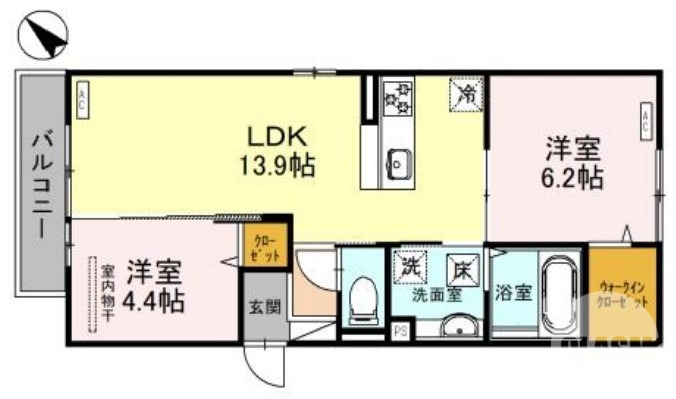 堺市堺区南旅篭町東のアパートの間取り