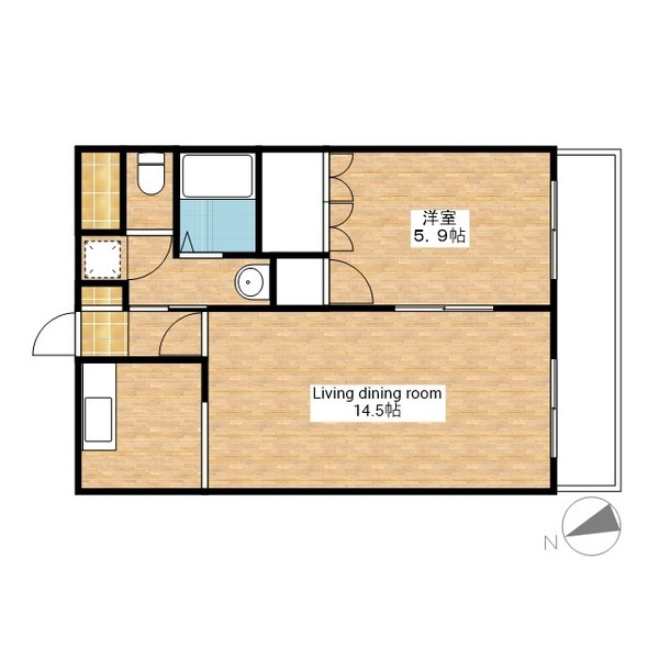 長浜市木之本町廣瀬のマンションの間取り