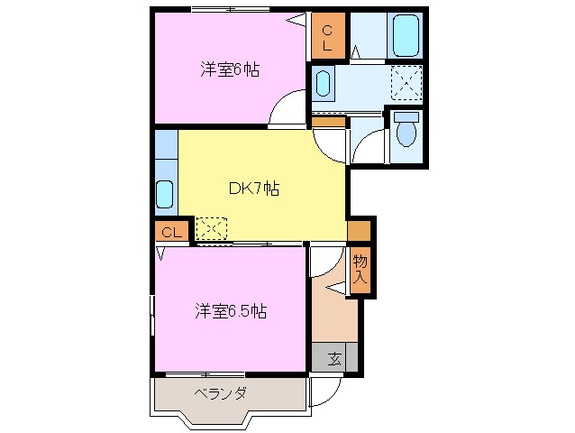 伊勢市御薗町小林のアパートの間取り