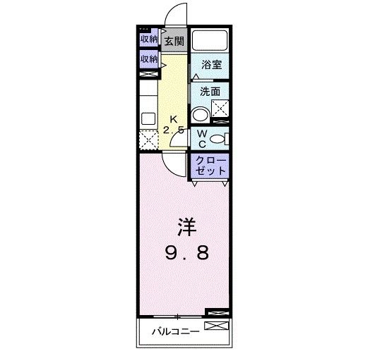 枚方市東香里新町のアパートの間取り