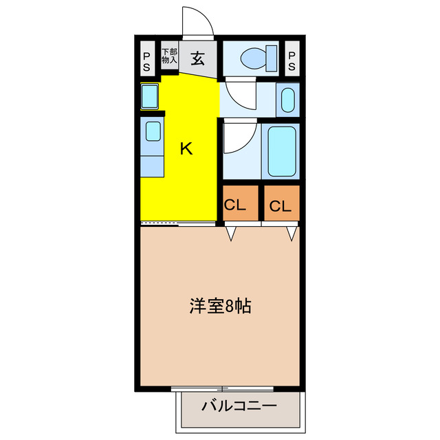 不破郡関ケ原町大字関ケ原のアパートの間取り