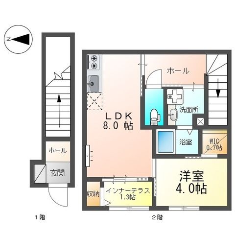 【尼崎市武庫豊町のアパートの間取り】