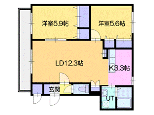 千歳市桂木のマンションの間取り