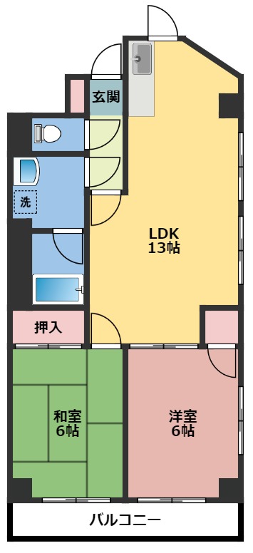 川崎市川崎区大島のマンションの間取り