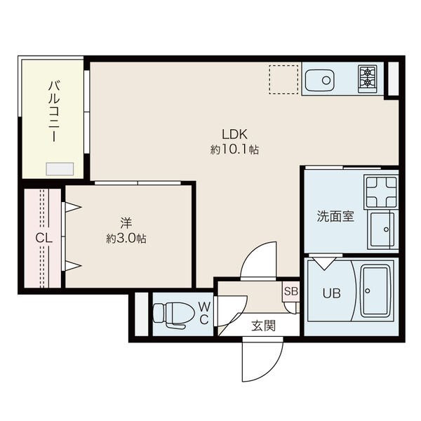 名古屋市西区枇杷島のアパートの間取り