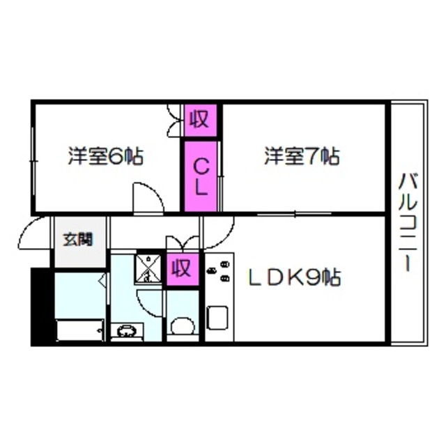 大阪市都島区東野田町のマンションの間取り