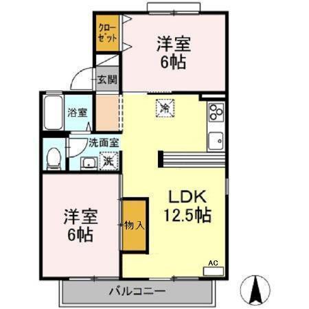 メゾン華城　Ａ棟の間取り