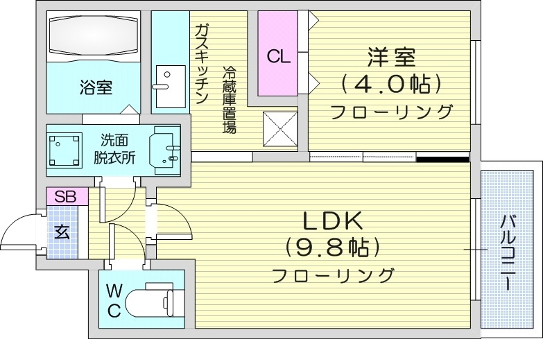 イーストポルトN14の間取り