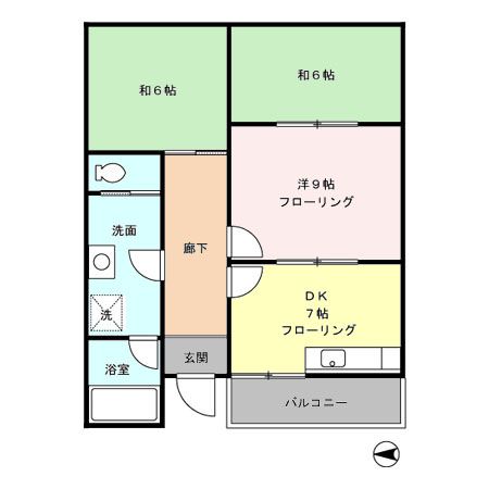 敦賀市呉竹町のアパートの間取り