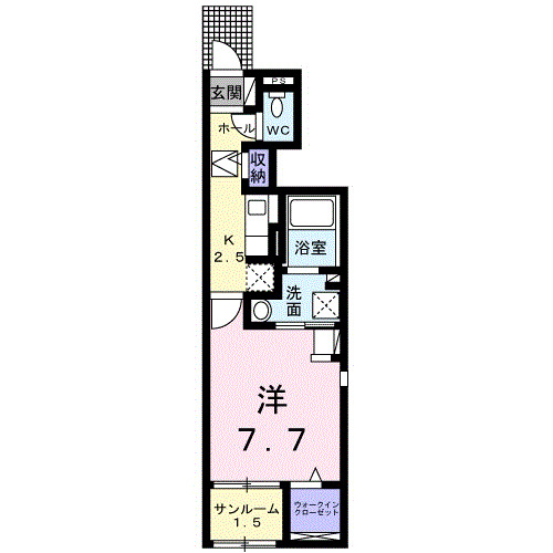 広島市安佐南区緑井のアパートの間取り