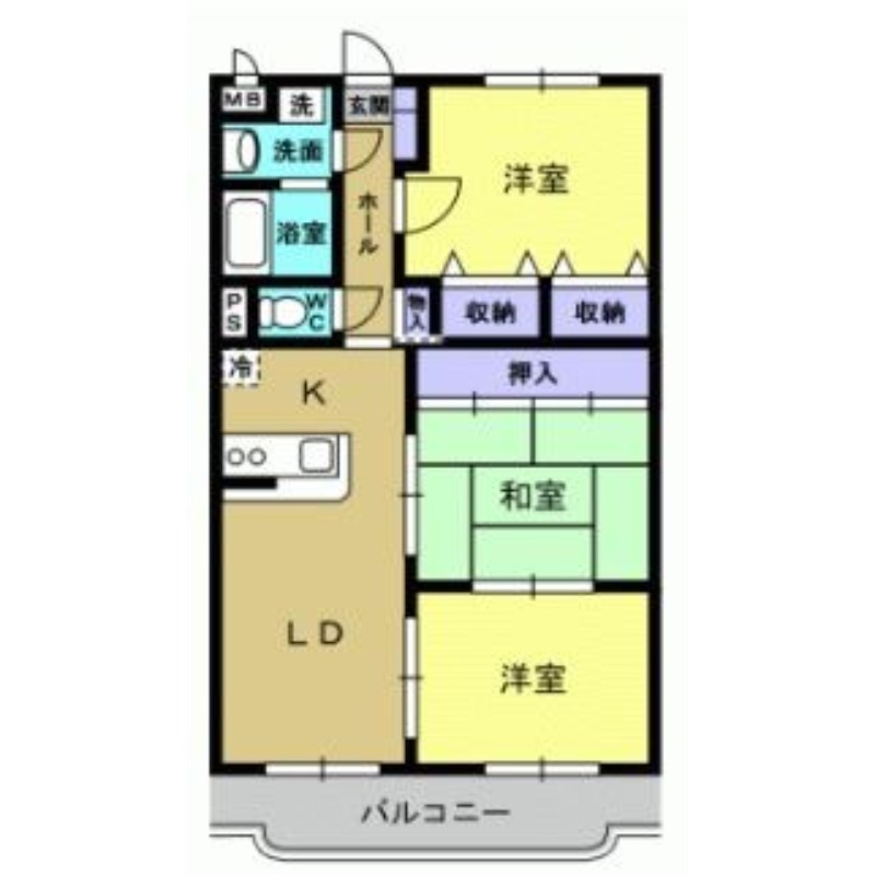 総社市中央のマンションの間取り