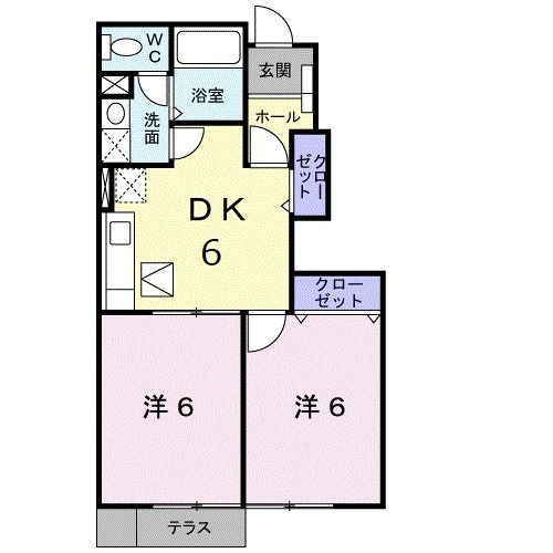 郡山市富久山町福原のアパートの間取り