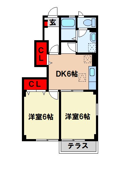 太宰府市水城のアパートの間取り