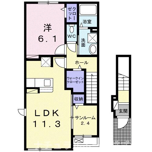 豊橋市飯村南のアパートの間取り