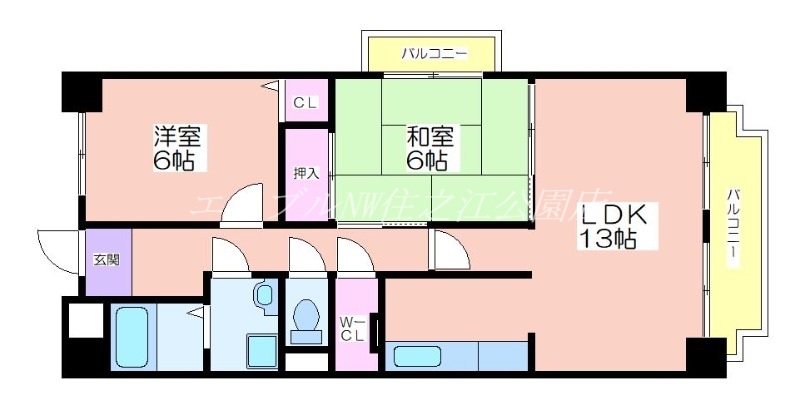 【レジェロ住之江の間取り】