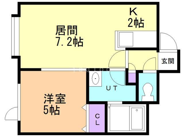 札幌市東区東苗穂四条のアパートの間取り