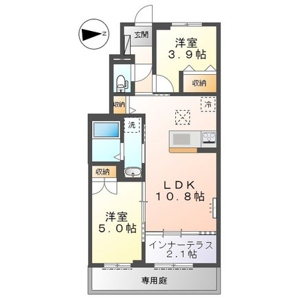 名古屋市名東区大針のアパートの間取り